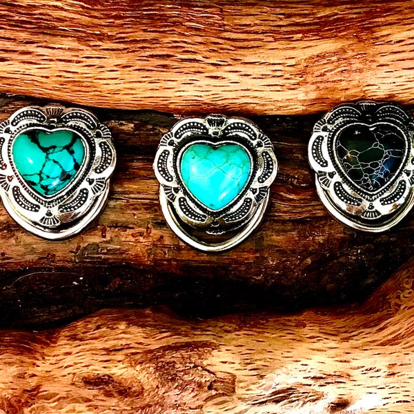 Stone Scarf Slide in heart shape,  silver  multiple color stones- custom backing