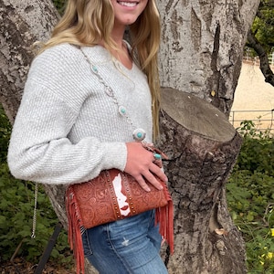 Western Purse Strap- Crossbody strap-faux turquoise floral-Cowgirl chic-