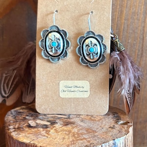 Handmade silver  south western  concho  earrings | country cowgirl