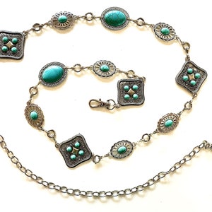 Western silver  belt  | Silver tone chain belt | Cowgirl cowboy | Metal Waist Belt | Great NFR accessory!