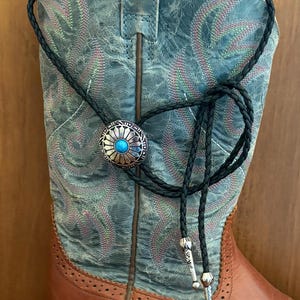 Bolo tie -gifts for him or her -cowboy necktie - men&#39;s necklace- Aztec silver sunflower