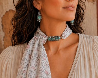 Twilly slide-scarf holder-Western scarf ring accessory -Twilly hat band-Bohemian ladies gift