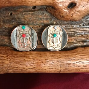 Tribal symbols Navajo Scarf slide  - Gifts for him or her