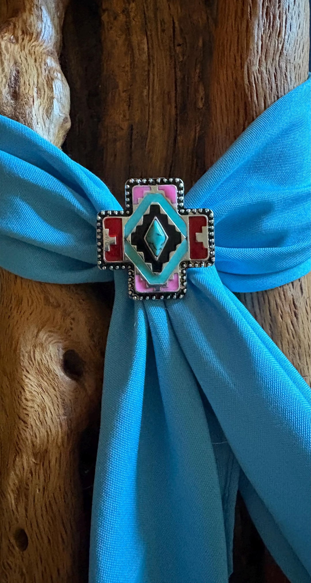 Wild Rag Scarf Slide-aztec Cross- Concho-bandana Slide-cowgirl Gift ...