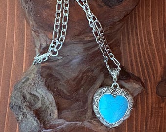 Collier De Poitrine Western En Corde De Cuir - Décoré De Fleurs Et Turquoise - Neuf, Style Cow-boy