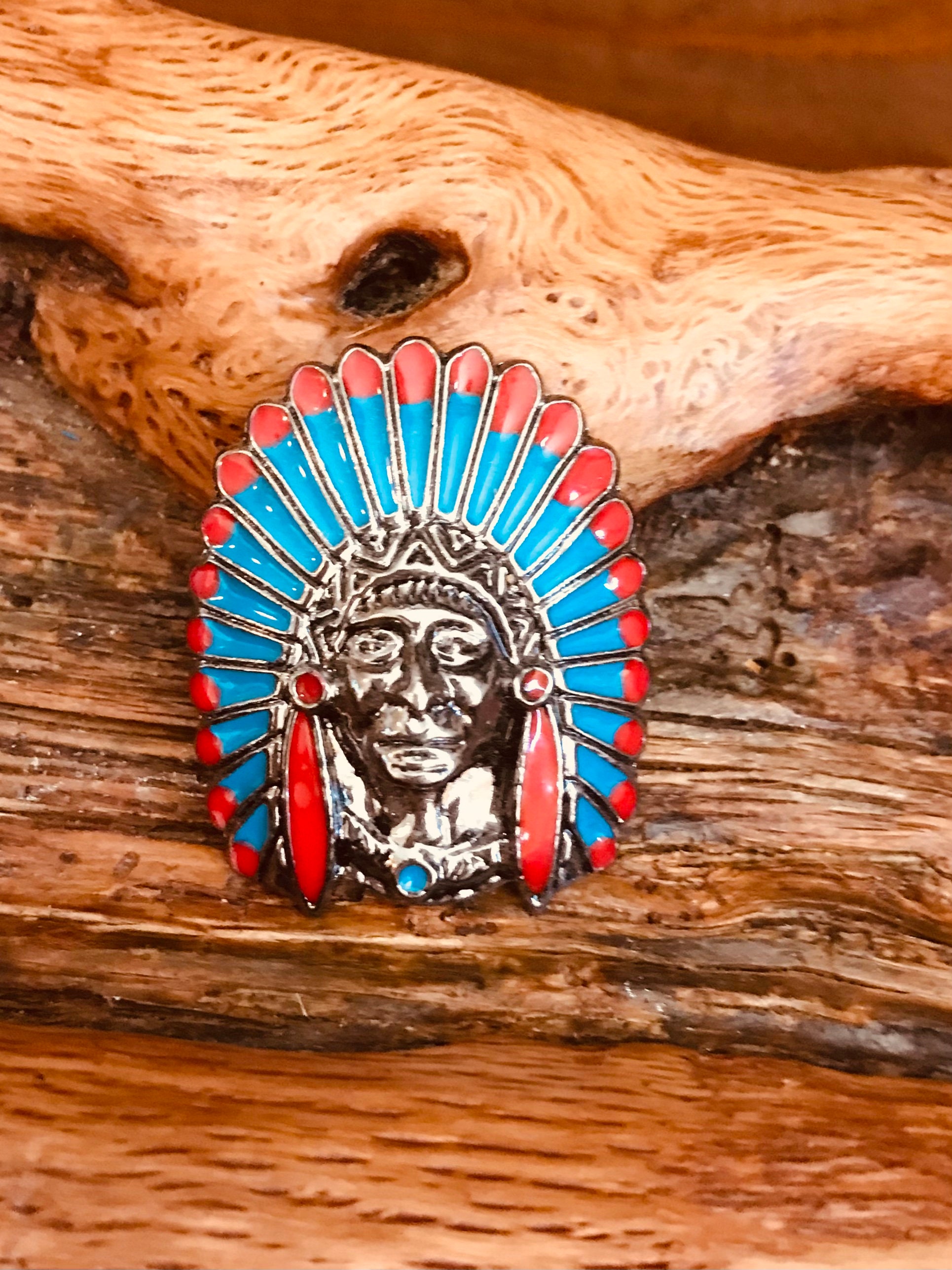 Navajo | Man Scarf Slide | Western Indian Chief - Etsy