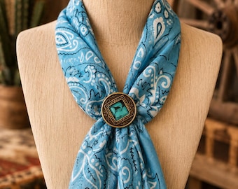 Agate Western Neckerchief Slide: Vintage Wild Rag Scarf Concho