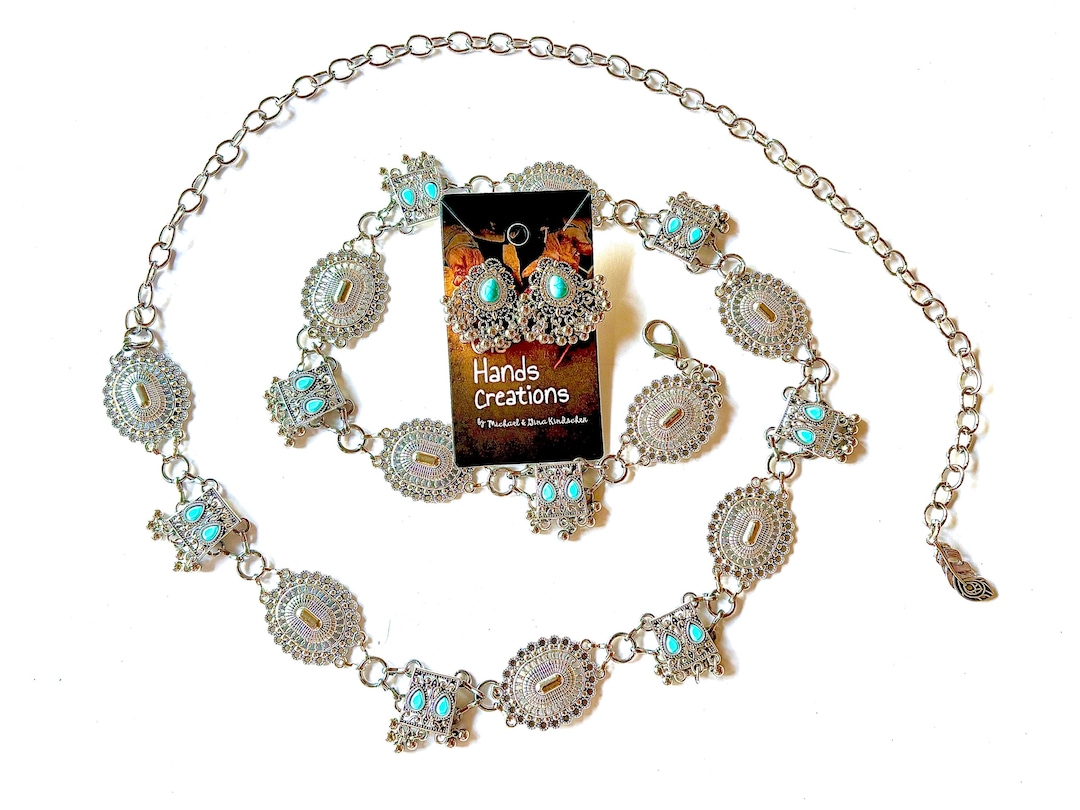 Western Wedding Belt: Turquoise Concho, Rhinestone Cowgirl  display picture 1
