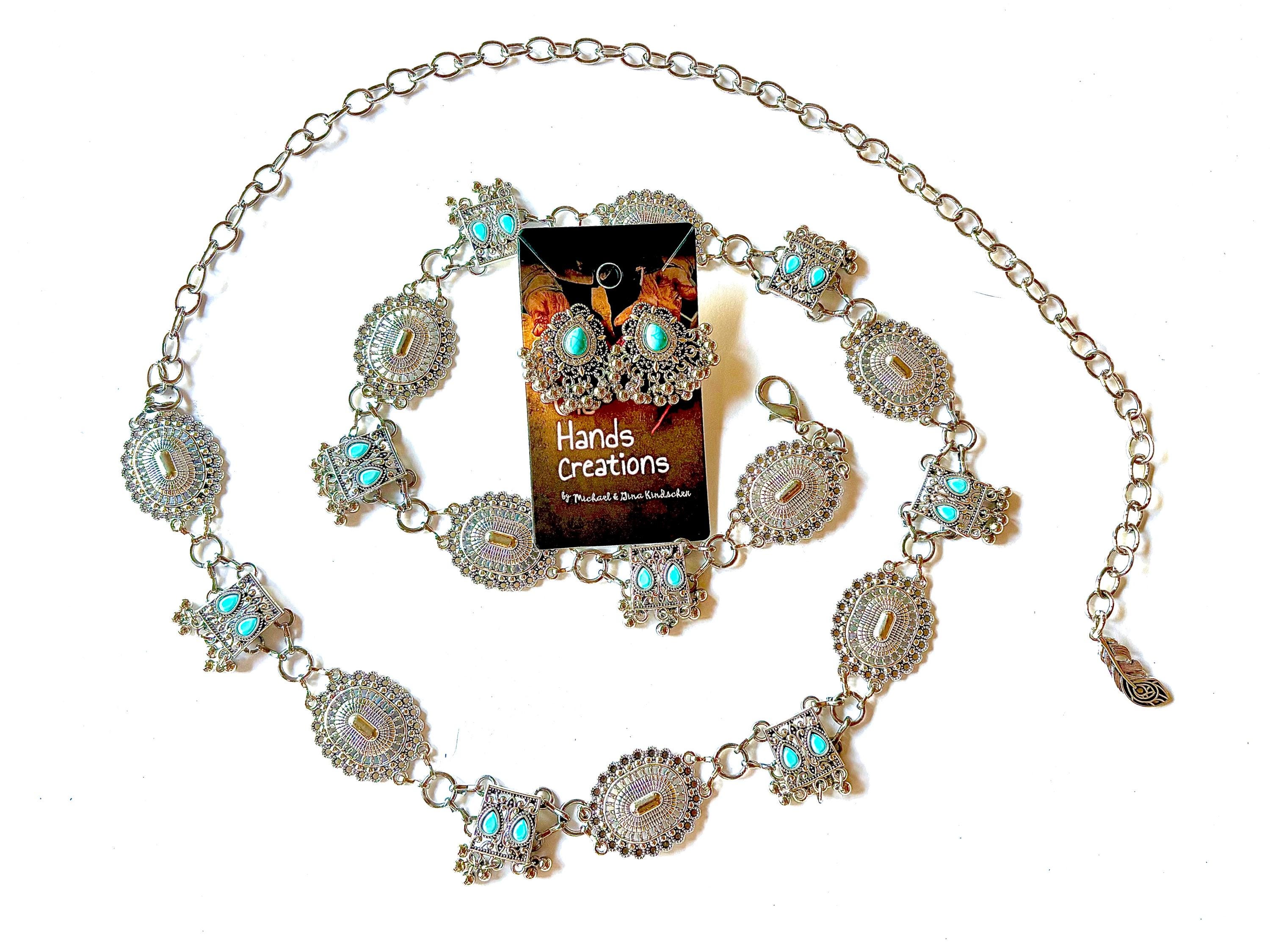 Western Wedding Belt: Turquoise Concho, Rhinestone Cowgirl  display picture 1