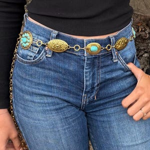 Gold Concho Chain Belt - Etsy display picture 1