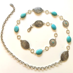 Concho belt| Silver chain belt for women | Western Metal Belt Cowgirl Great NFR accessory!