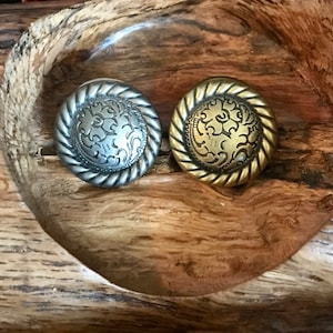 Concho slide- Floral with Rope Edge Silver and gold color