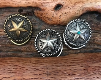 Silver Western Scarf Slide | Star shapes | Man Bandana slides