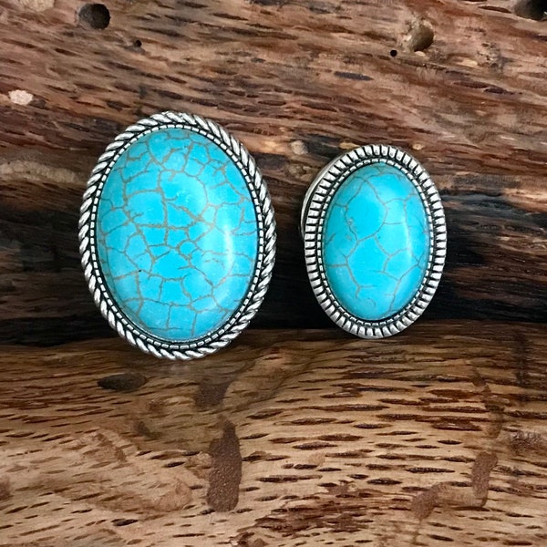 Scarf slide-Turquoise colored stones- Bandana Slide-Wild Rag-Western Gift-Ladies gift