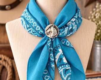 Western Bandana Slide: Horse Head Scarf Ring