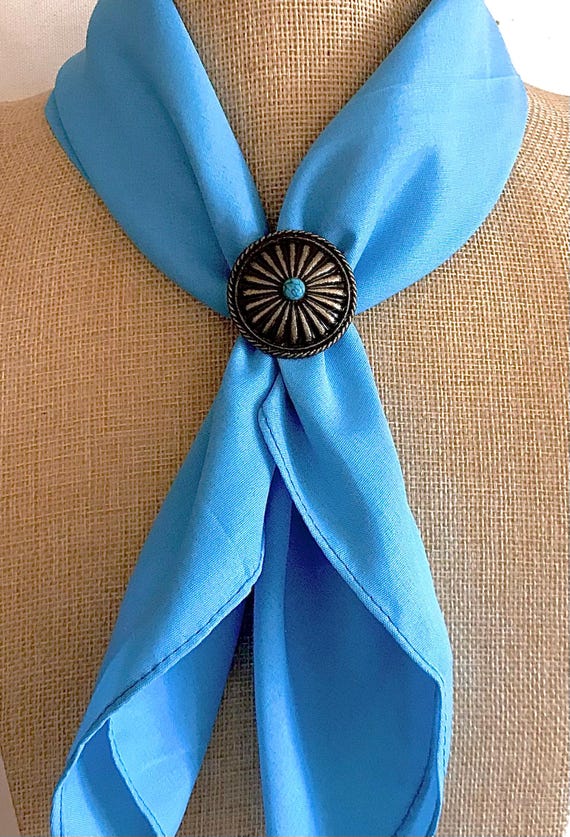 Foulard Western Rond Argent Et Pierres Roses – Western Elite, Neuf