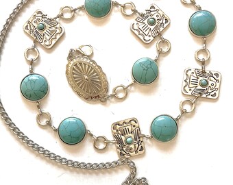 Spring Boho Christmas Gift Southwest Silver Chain Belt  display picture 3