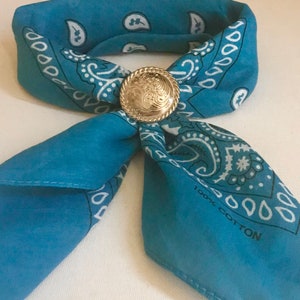 Western Concho Scarf Slide | Floral Bandana Slide | Cowboy Cowgirl | Etched Faux silver rope edging