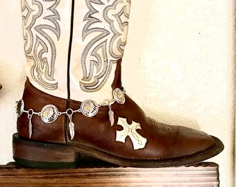 Ciondolo Per Scarpe A Forma Di Stivale Western, Argento, Tema Teschi E Biker, Nuovo Con Etichette