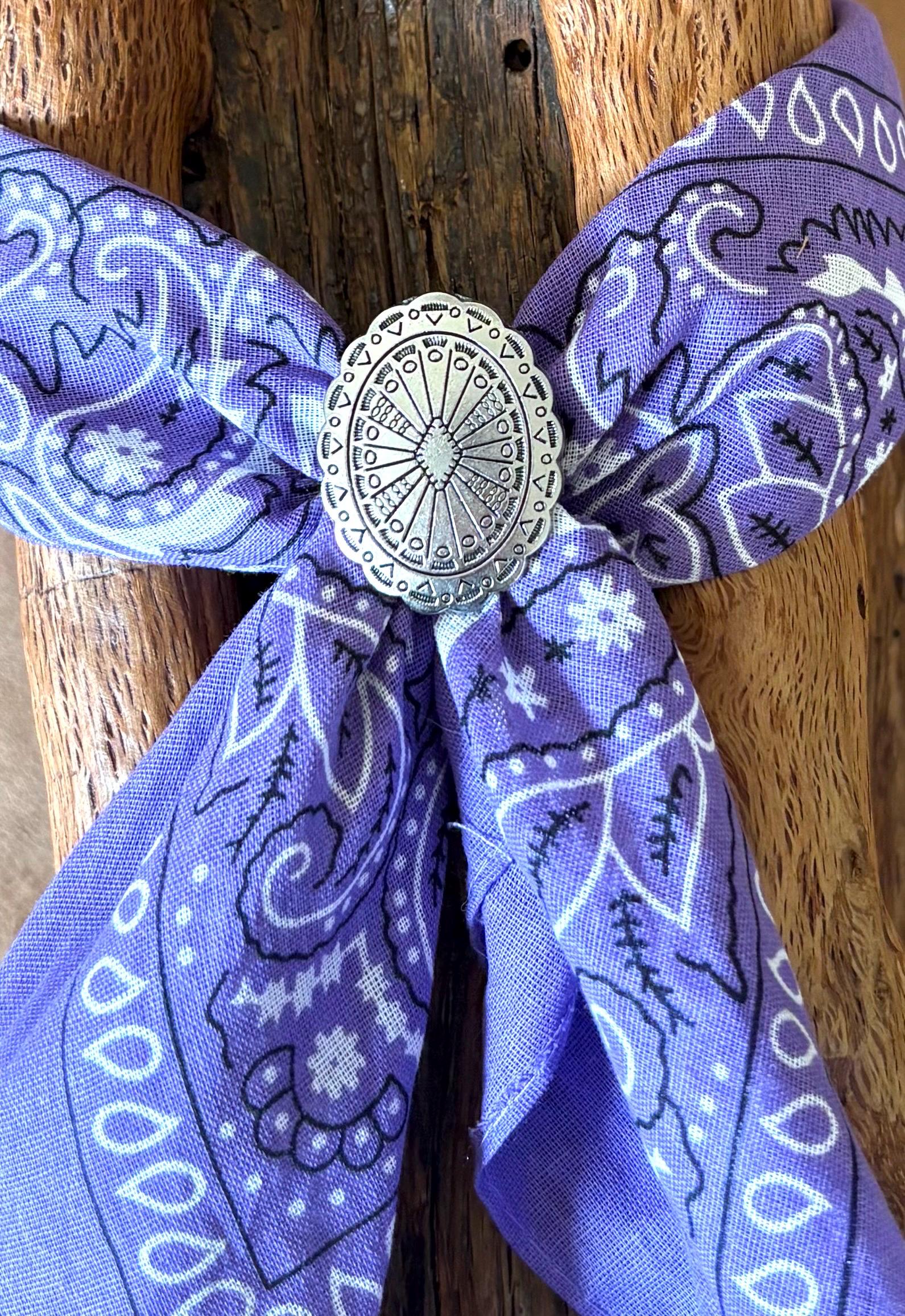 Southwestern Scarf Slide -bandana Slide-cowgirl Gift-silver/gold