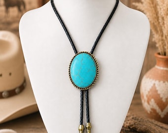 Stone bolo tie-cowboy necktie - men's necklace- western accessories