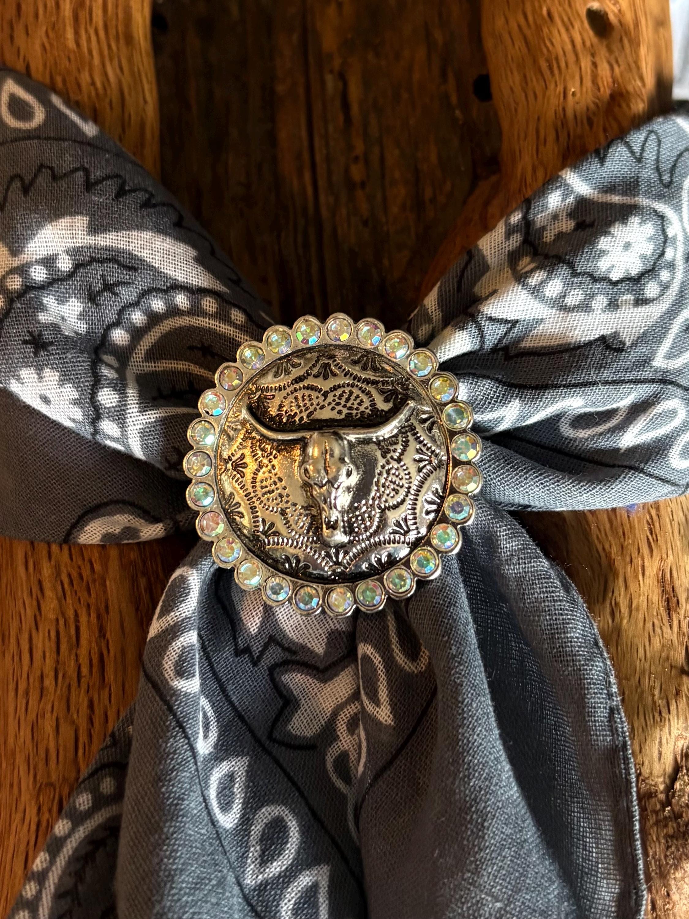 Écharpe western en chiffon sauvage à imprimé cactus Longhorn