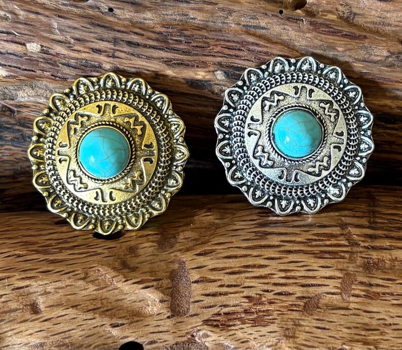 Southwestern Scarf slide -Bandana Slide-Cowgirl gift- silver or gold tone etched image 4