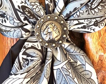 Handmade Horse Head Concho Wild Rag Scarf Slide – Western Cowboy