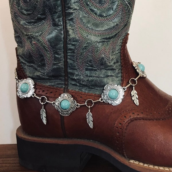Western boot bracelet  | Faux silver | Boho turquoise  | Silver tone boot bracelet | Cowgirl cowboy | boot bling | bridal boot bracelet