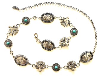 Southwest Silver Tone Belt | Thunderbird | Cowgirl Cowboy  display picture 3