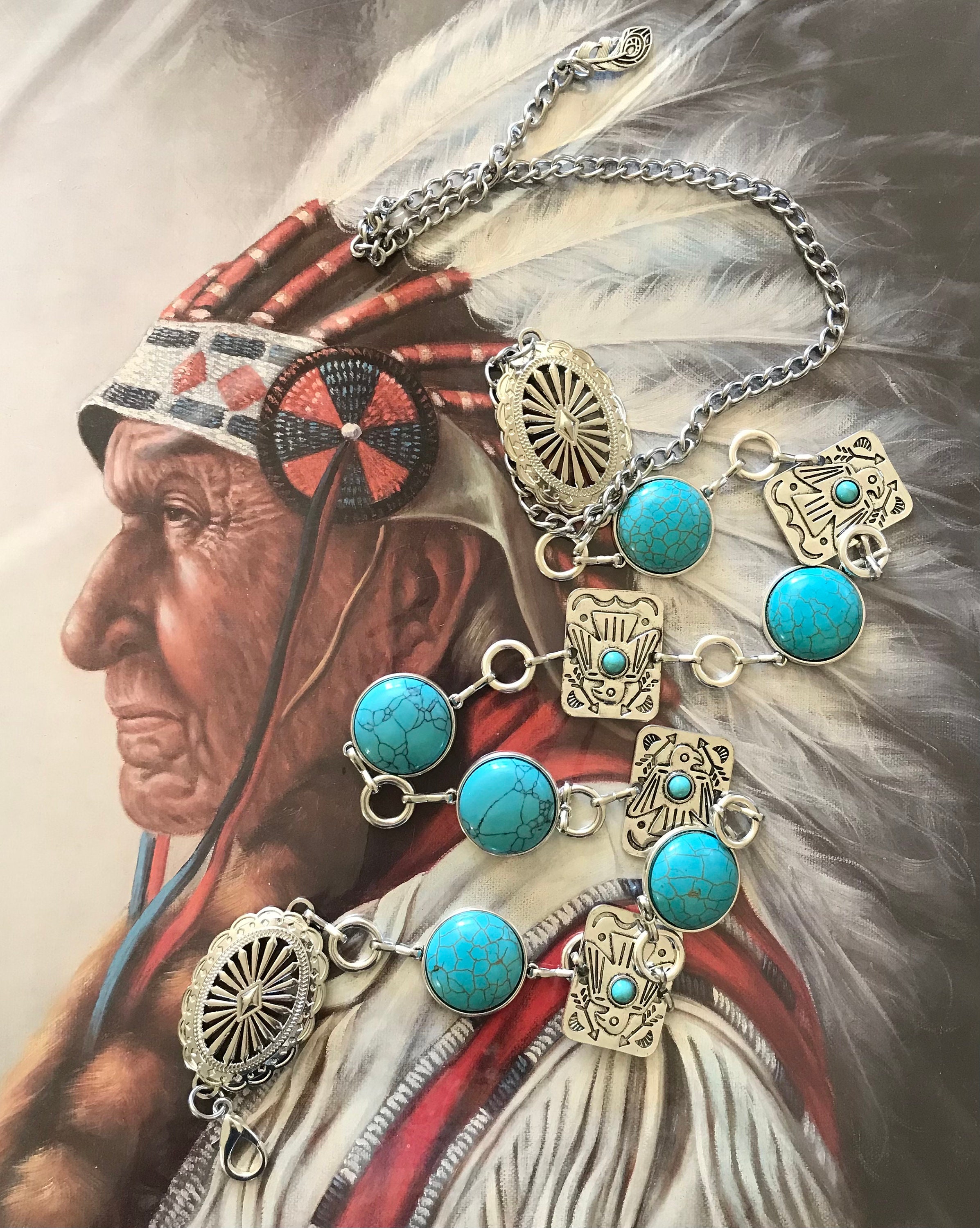 Thunderbird Concho Belt: Vintage Western Silver Tone With 