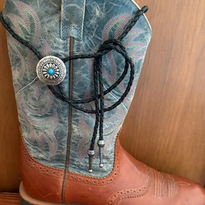 Bolo tie -gifts for him or her -cowboy necktie - men&#39;s necklace- Aztec silver floral