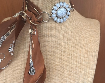 Twilly scarf slide-cluster stone -Western Gift-purse accent-Ladies gift
