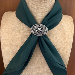 Texas Star slide - wild rag ring - black silver slide