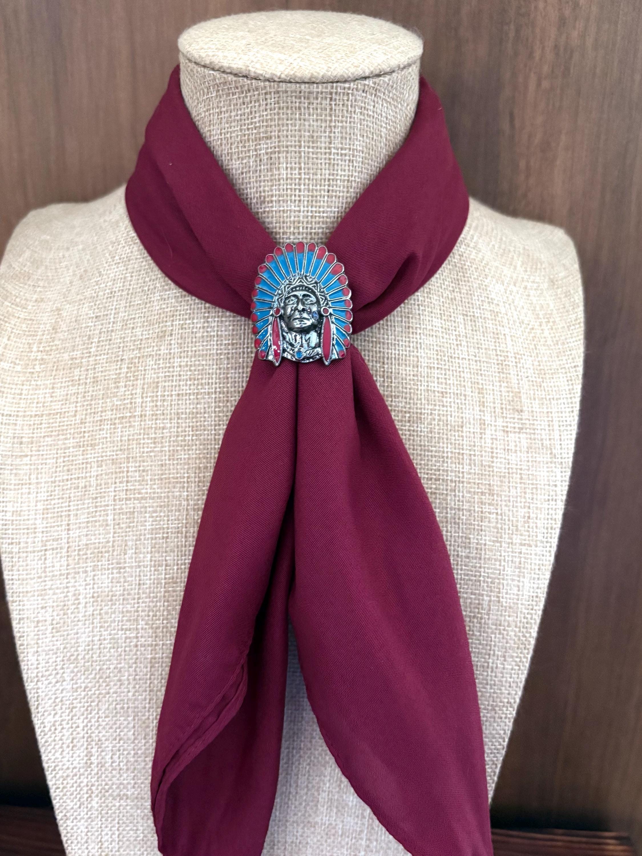 （希少品）Bohlin 製Scarf Sliide（ Indian Head ） Navajo | Man Scarf Slide | Western Indian Chief - Etsy