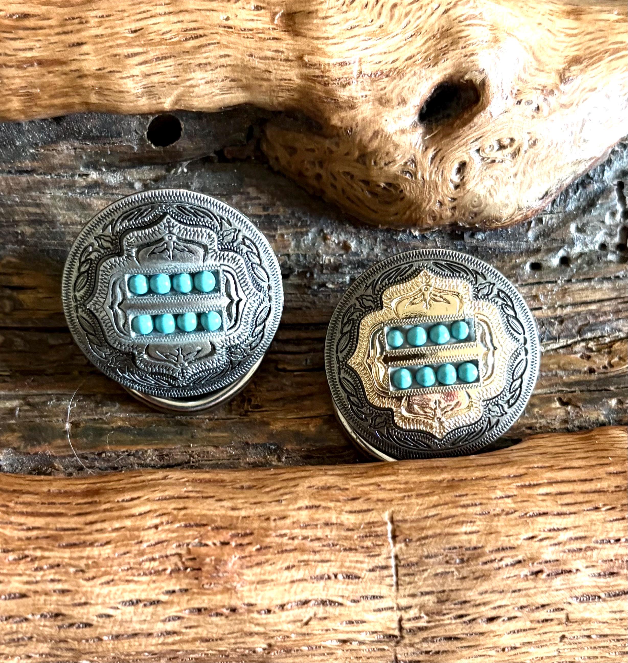 Concho Schal Tuch mit Silber und Gold Türkis Perlen Blumenmuster-Geschenk für Sie oder Ihn.