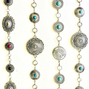 Navajo Silver chain belt for women | Western Chain Belt | Cowgirl  | Manmade turquoise Great NFR accessory!