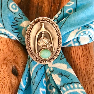 Scarf slide-| neckerchief ring  | Silver English spur horse head
