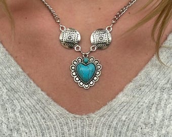 Western Concho heart choker  necklace | jewelry rodeo |  | Cowgirl punchy | Southwestern style