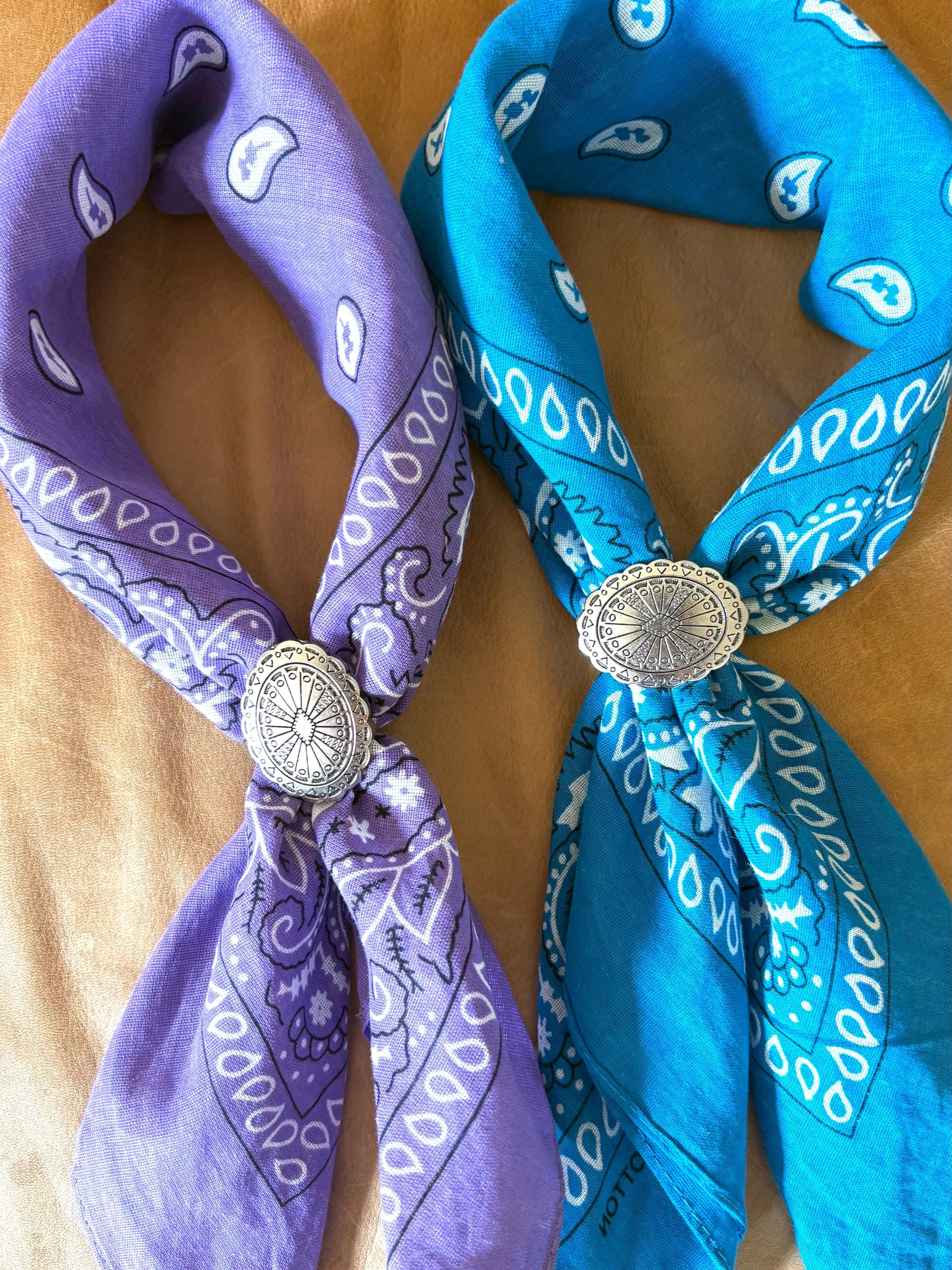 Southwestern Scarf Slide -bandana Slide-cowgirl Gift-silver/gold