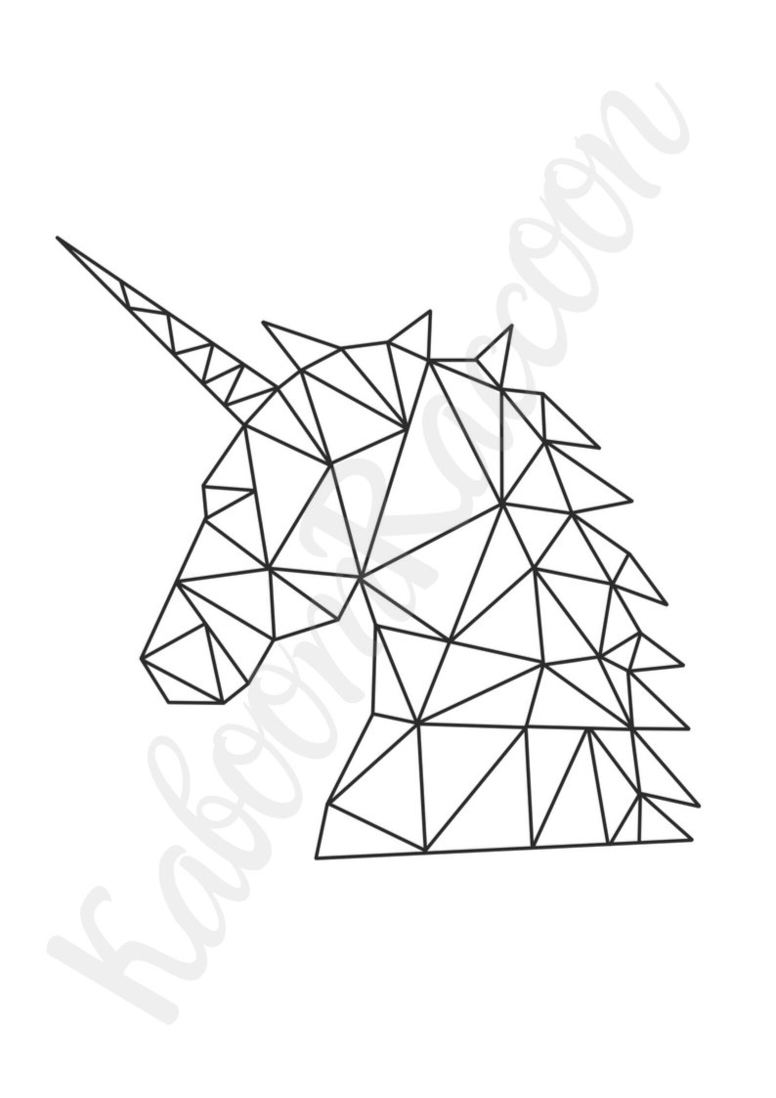 Unicorn Geometric Wall ArtPrintable wall Etsy