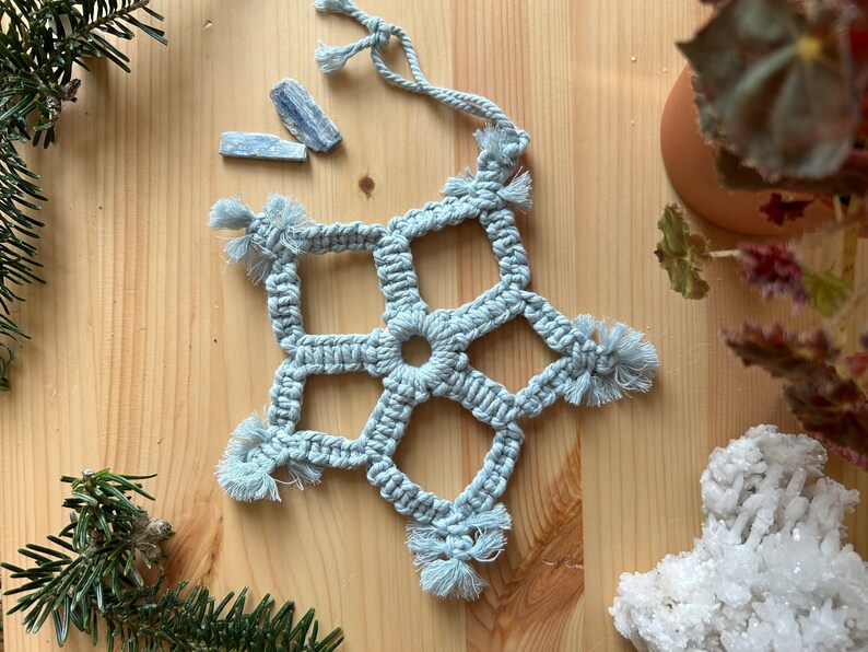 Macrame Snowflake Ornament image 1