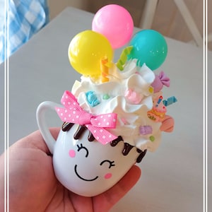 Birthday Marshmallow Mug-Ez | Birthday Mug |  Home Decor | Tiered Tray Marshmallow Buddy |  Handmade gift | Fake Bake Birthday Party Gift