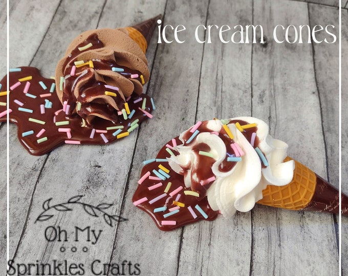 Fake Ice Cream Cones MINI Melted Decor Set of TWO Ice Cream Etsy