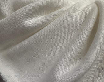 4 Metres Double Jersey Knit Stretch Loopback Fabric - Good Quality Ivory