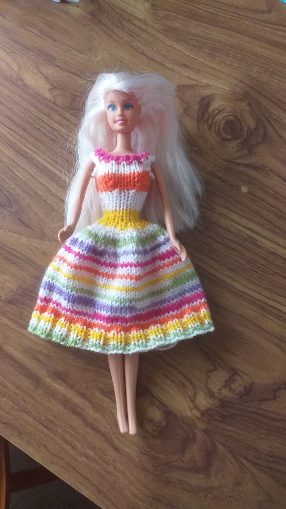 Rainbow Dress for Fashion Doll Barbie - Etsy