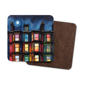 Glasgow Tenement Coasters, Glasgow coaster set, Glasgow gift, Glasgow themed, Glasgow home decor