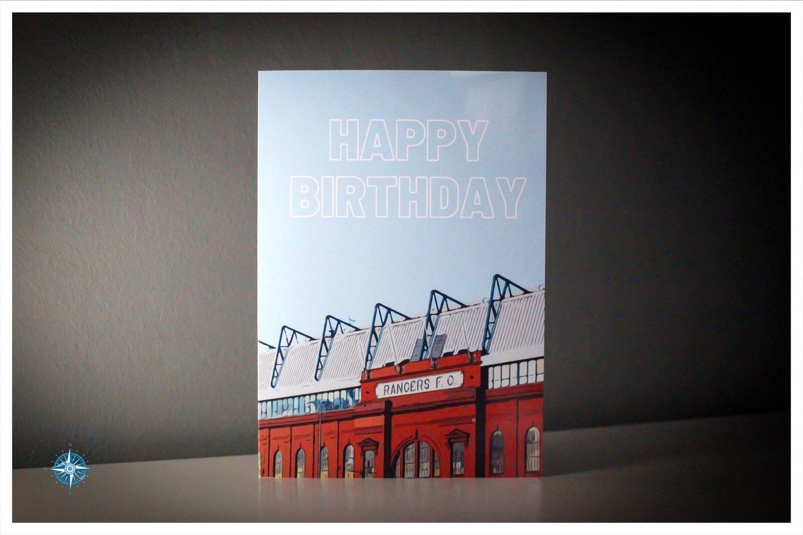 Glasgow Rangers card Glasgow Rangers Happy Birthday card Etsy