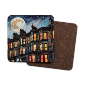 Glasgow coasters, Glasgow tenement coasters, Glasgow gifts, Glasgow home decor, Glasgow tenement art, Glasgow artwork