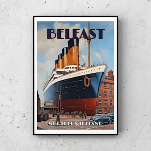 Belfast print, Belfast poster, Belfast gift, Belfast travel poster, vintage travel print, memorabilia, retro travel poster, Northern Ireland